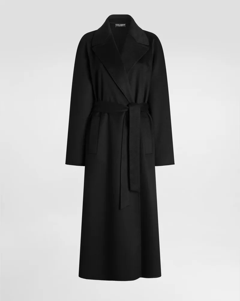 Dolce & Gabbana Doppelreihiger Trenchcoat Aus Reinem Kaschmir - Frau Collection Schwarz Schwarz