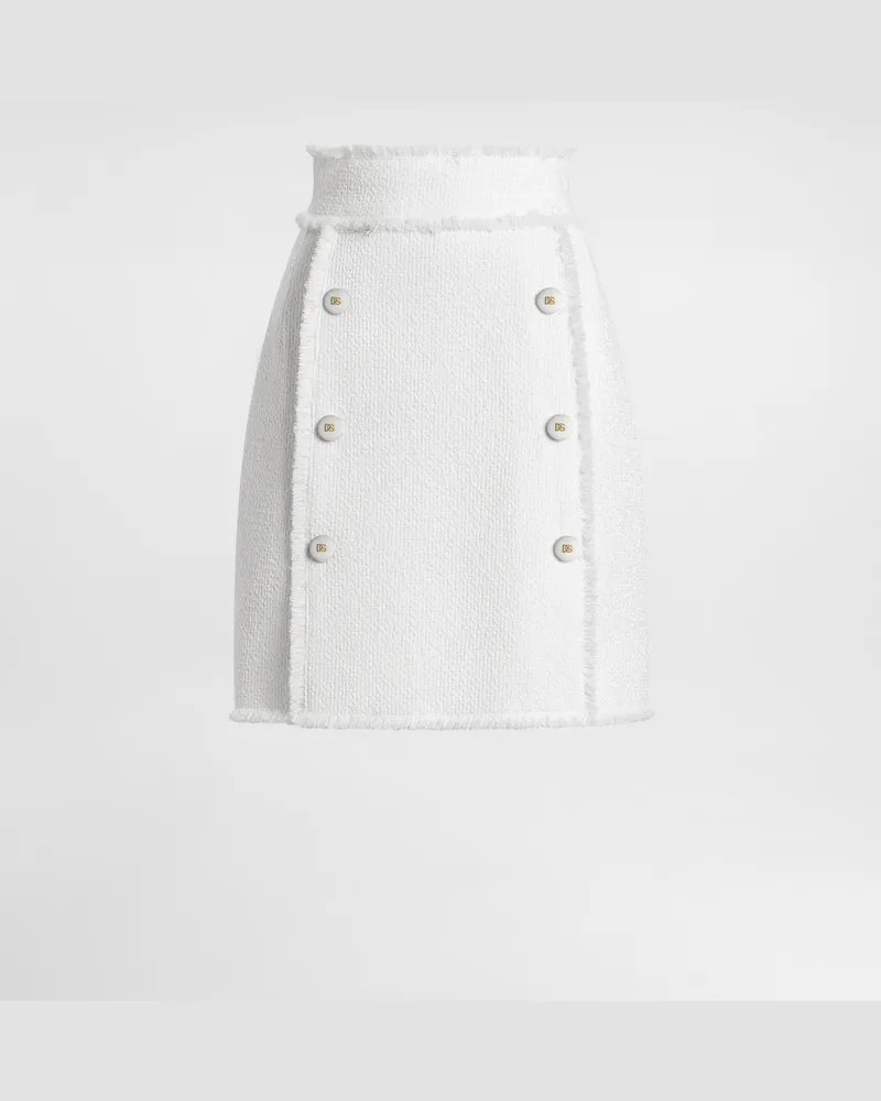 Dolce & Gabbana Rock Aus Raschel-tweed - Frau Röcke Wei Weiss