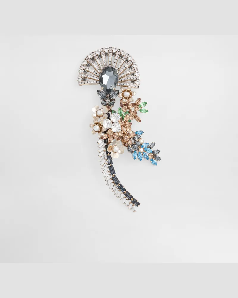 Dolce & Gabbana Maxi Floral Brooch With Rhinestones - Mann Bijoux Mehrfarbig Metall Multicolor