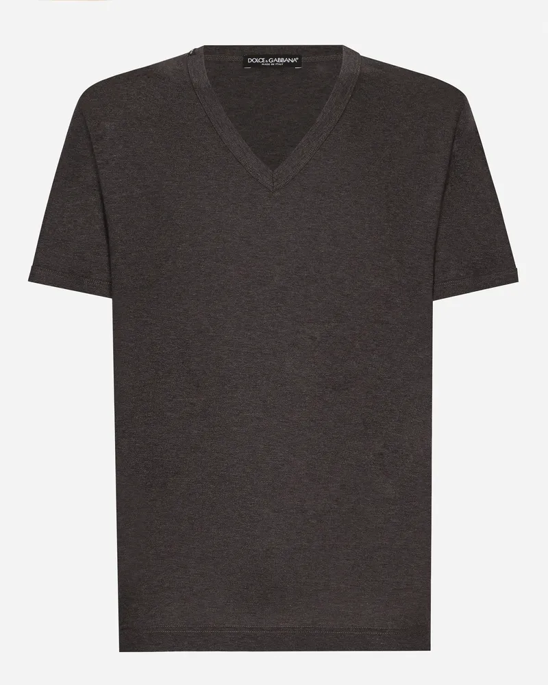 Dolce & Gabbana Cotton T-shirt - Mann T-shirts Und Polos Grau Baumwolle Grey