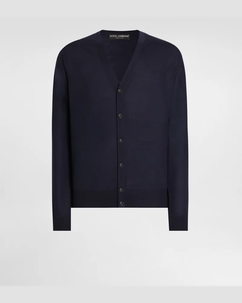 Dolce & Gabbana Cashmere Cardigan With Buttons - Mann Strickwaren Blau Blue