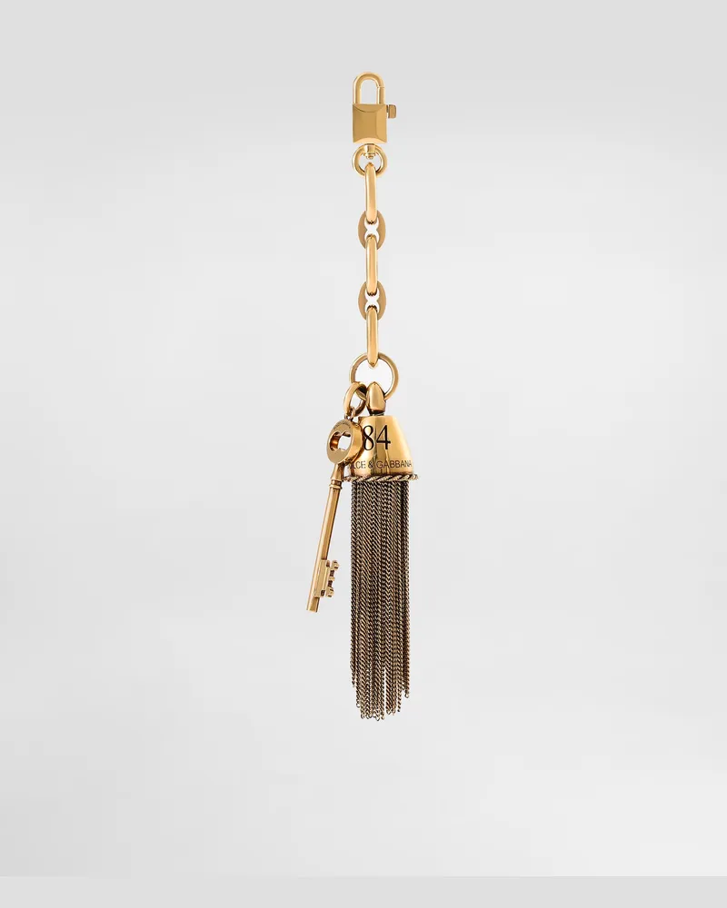 Dolce & Gabbana Metal Charm Keychain - Frau Collection Gold Gold