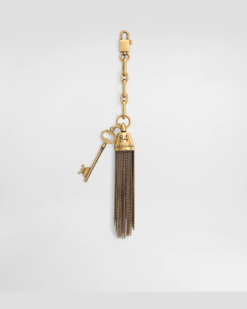 Dolce & Gabbana Metal Charm Keychain - Frau Collection Gold Gold