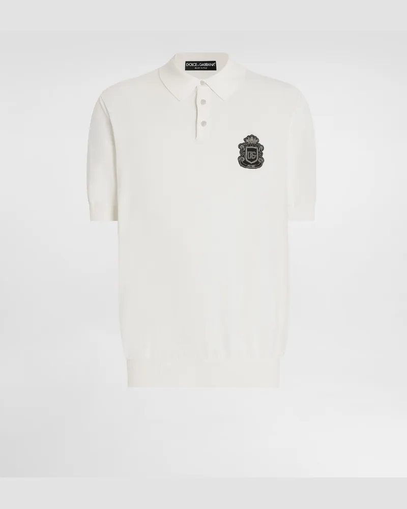 Dolce & Gabbana Cotton Polo Shirt - Mann Strickwaren Wei White
