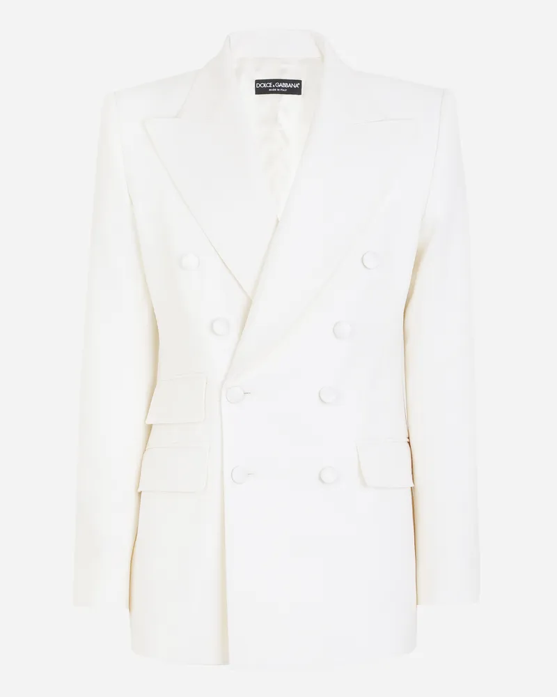 Dolce & Gabbana Double-breasted Virgin Wool Jacket - Frau Blazer Wei� Wolle Weiss