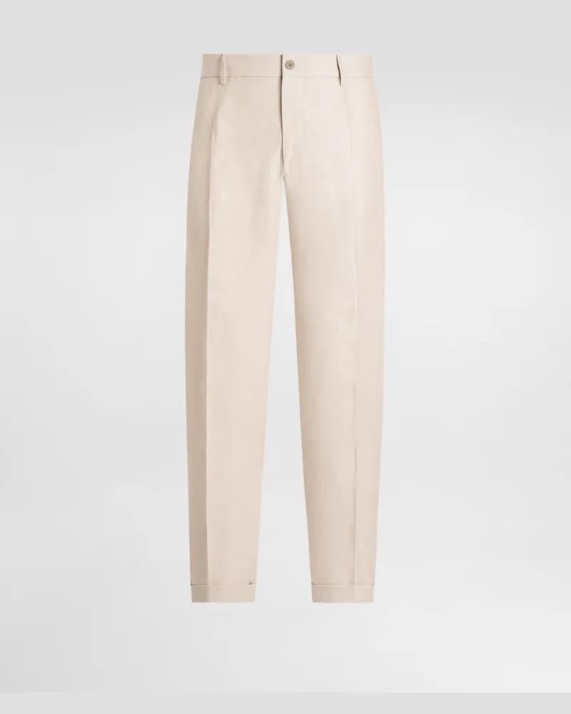 Dolce & Gabbana Hose Mit Aufschlag Aus Leinenstoff - Mann Hosen Und Shorts Beige Beige