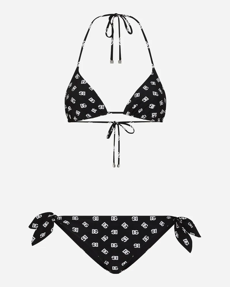 Dolce & Gabbana Gepolsterter Triangel-bikini Mit Dg-logoprint - Frau Bademode Drucken Drucken