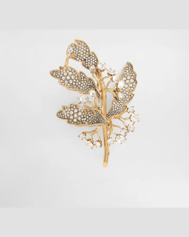 Dolce & Gabbana Brosche Mit Blattmotiv - Mann Bijoux Gold Metall Gold