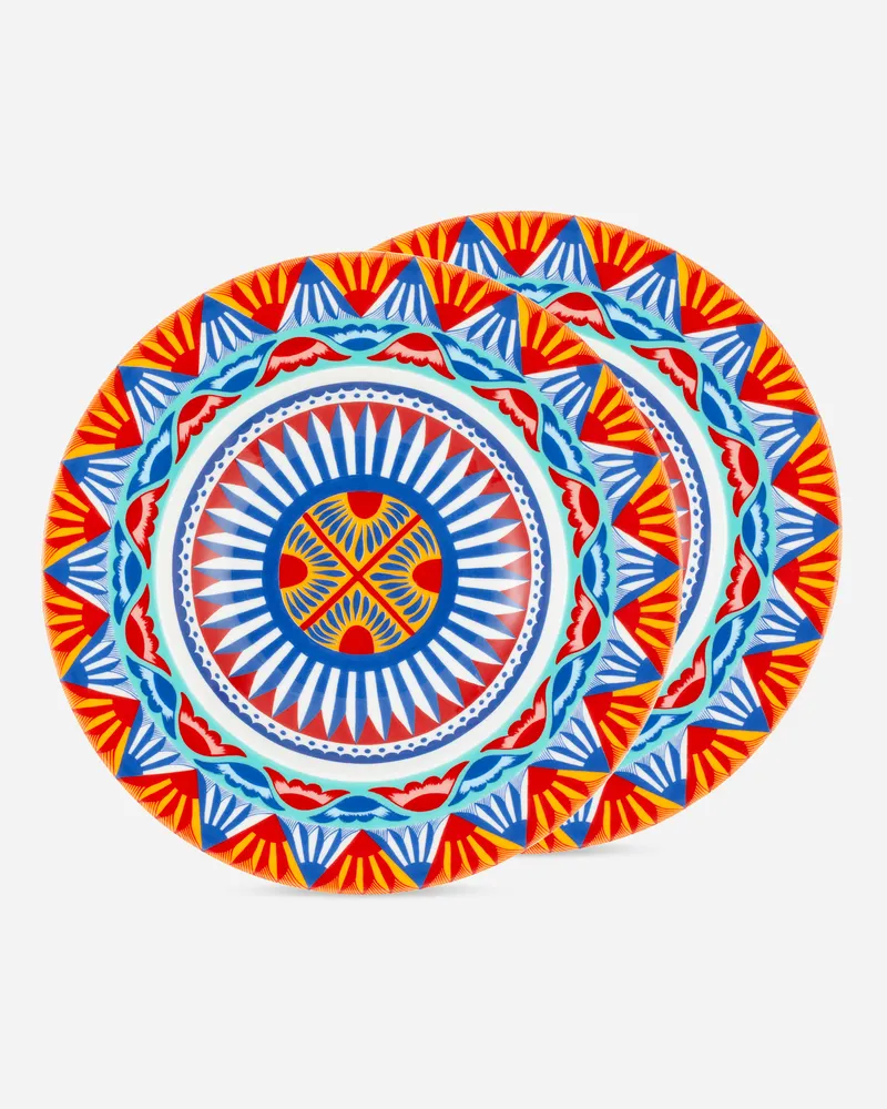 Dolce & Gabbana Set 2 Soup Plates In Fine Porcelain - Suppenteller Mehrfarbig Mehrfarbig