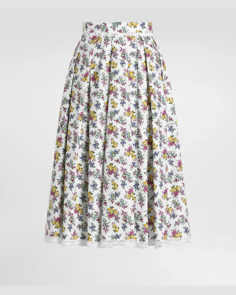 Dolce & Gabbana Small Floral-print Poplin Skirt - Frau Röcke Mehrfarbig Mehrfarbig