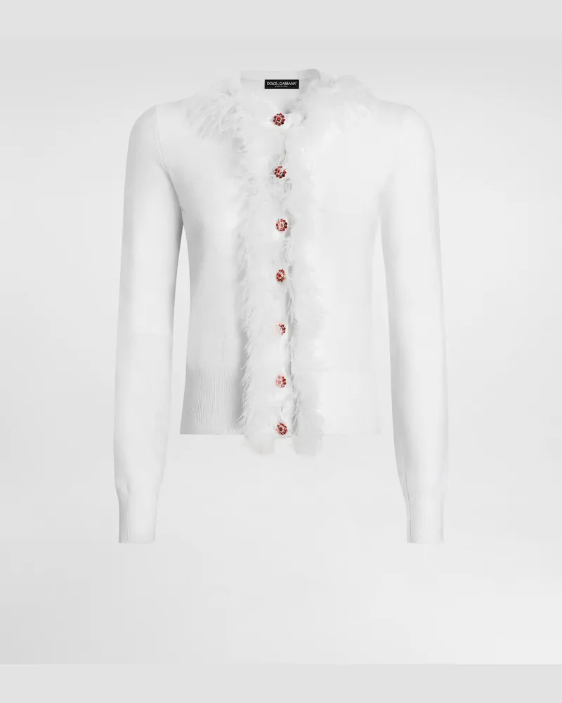 Dolce & Gabbana Cardigan Aus Baumwolle - Frau Strickwaren Wei White