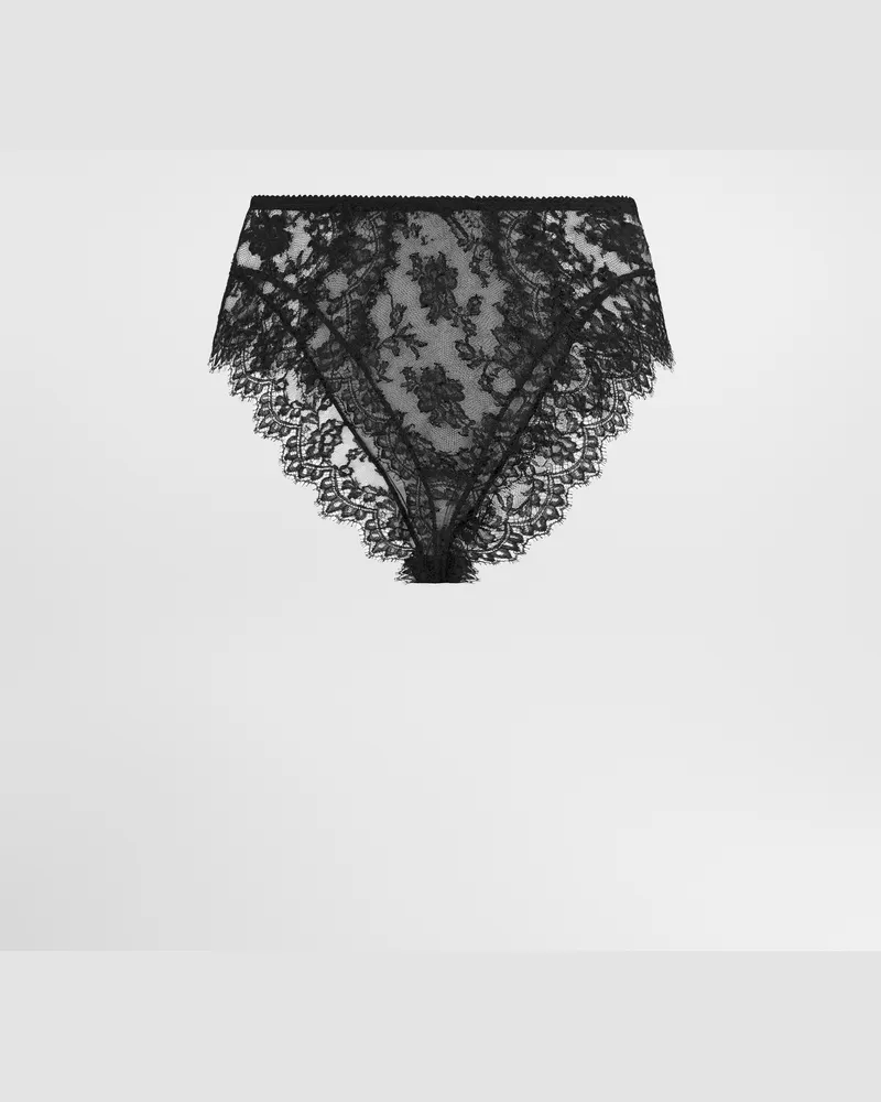 Dolce & Gabbana High-waisted Lace Briefs - Frau Unterwäsche Schwarz Schwarz