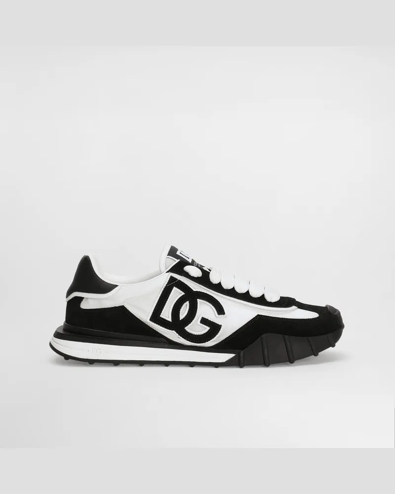 Dolce & Gabbana Dg Athletic Sneakers In Fabric And Calfskin - Mann Sneakers Schwarz Mehrfarbig