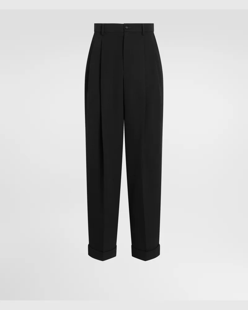 Dolce & Gabbana Wool Gabardine Trousers - Mann Hosen Und Shorts Schwarz Wolle Black