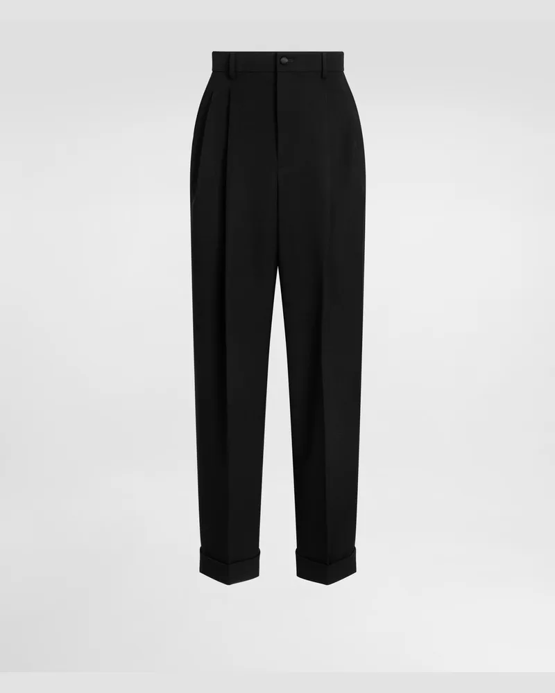 Dolce & Gabbana Wool Gabardine Trousers - Mann Hosen Und Shorts Schwarz Wolle Black