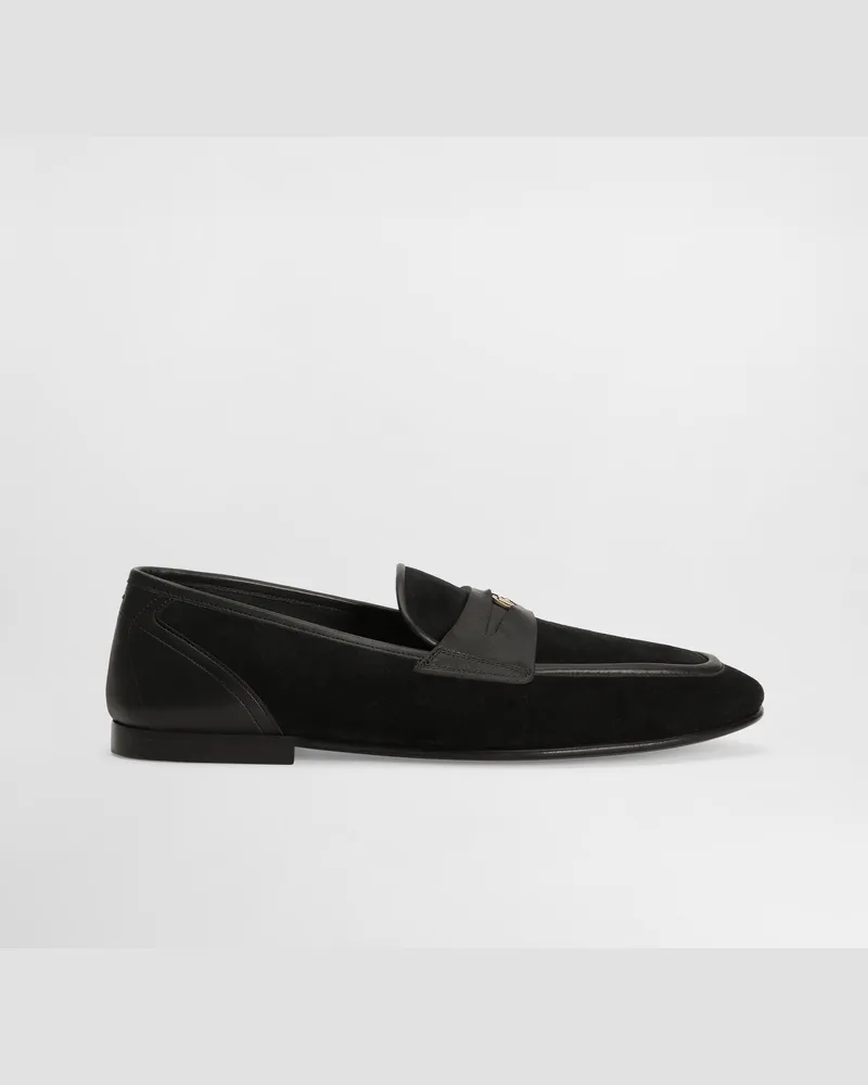 Dolce & Gabbana Split Calfskin Slipper - Mann Driver Und Mokassins Schwarz Black