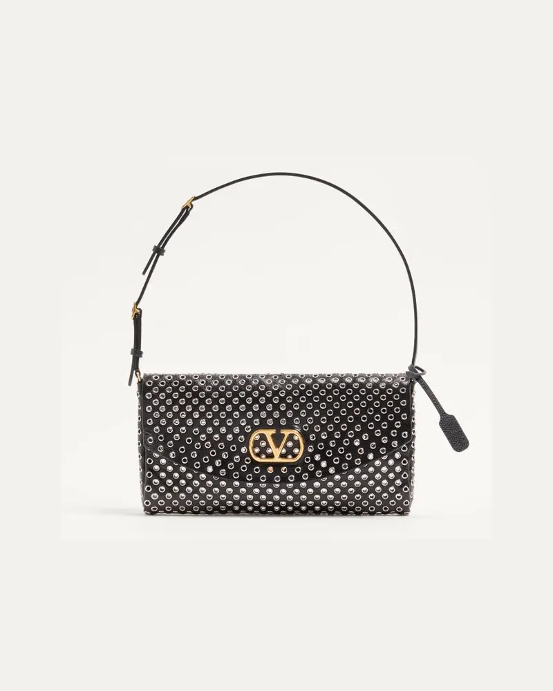 Valentino Garavani Valentino Garavani DeVain Kleine Schultertasche mit Ösen Frau SCHWARZ Schwarz