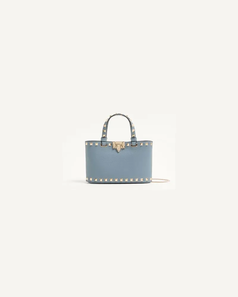 Valentino Garavani Valentino Garavani Rockstud Mini-Shopper Aus Genarbtem Kalbsleder Frau STONE Stone