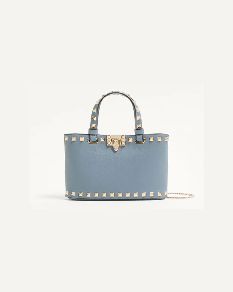 Valentino Garavani Valentino Garavani Rockstud Mini-Shopper Aus Genarbtem Kalbsleder Frau STONE Stone