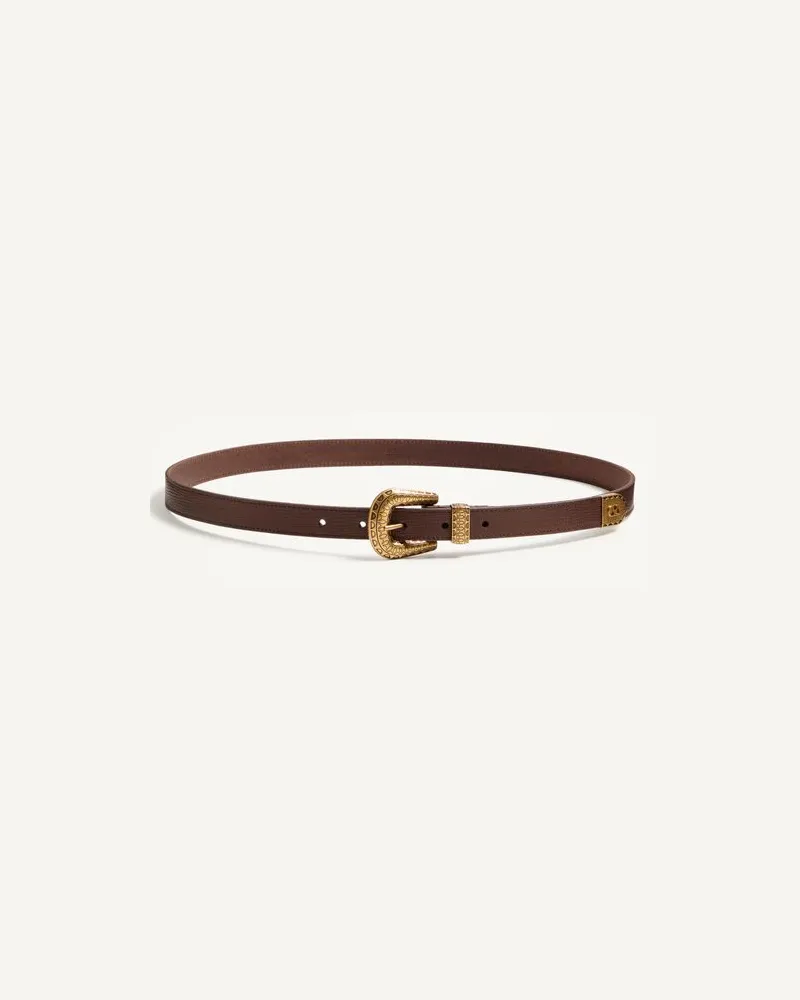 Valentino Garavani Vlogo Signature Gürtel Aus Kalbsleder 20 Mm Mann SCHOKOLADE Schokolade