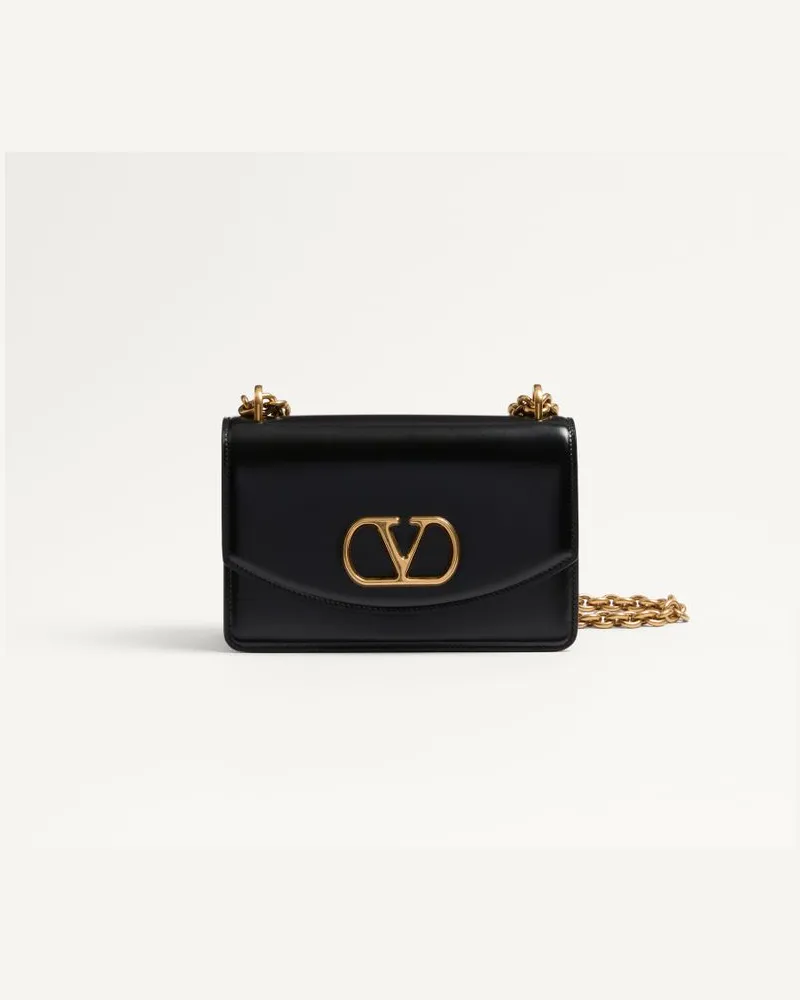Valentino Garavani Kleine Valentino Garavani Vain Schultertasche Aus Glänzendem Kalbsleder Frau SCHWARZ Schwarz