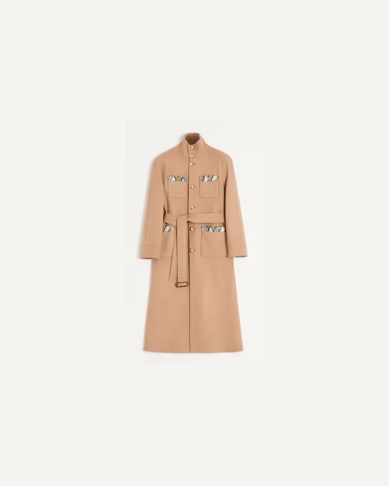 Valentino Garavani Zweireihiger Valentino Trenchcoat aus Wollfilz mit Ayers-Einsätzen Mann BEIGE Beige