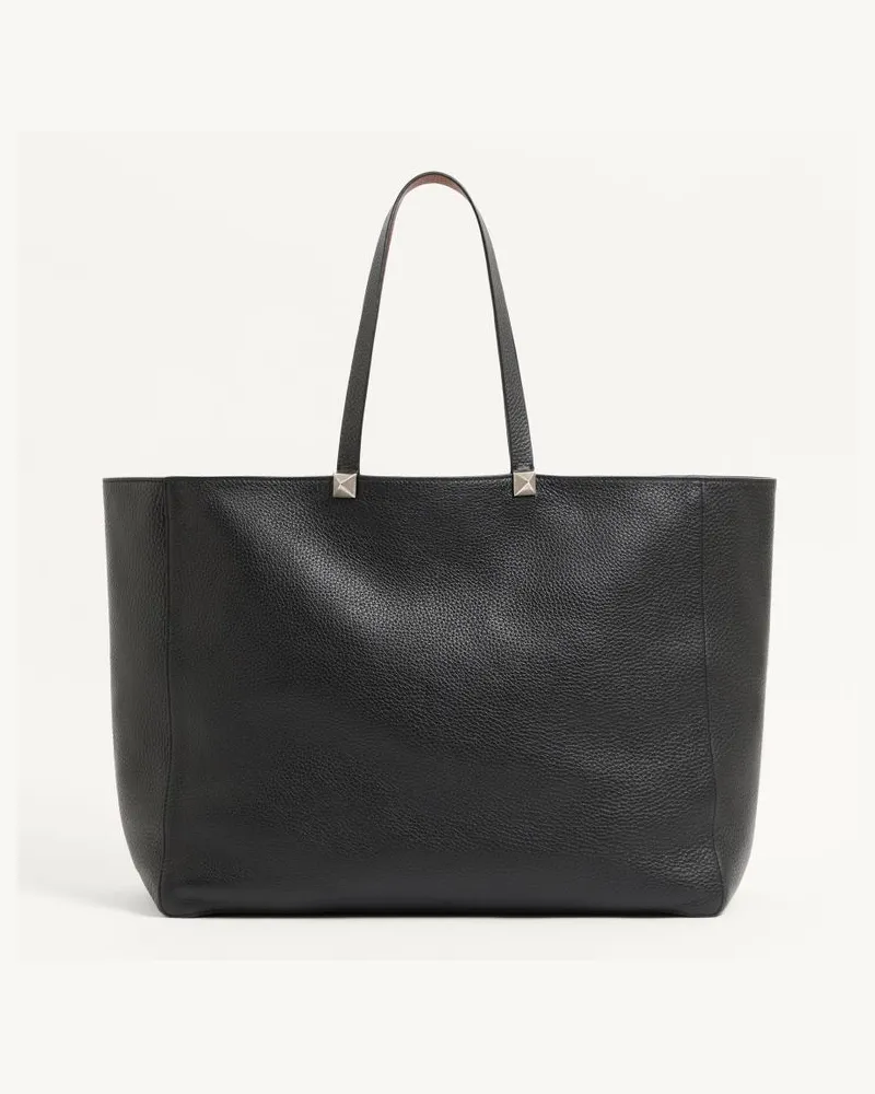 Valentino Garavani Rockstud Wendetasche aus Kalbsleder mit Elchprint Mann SCHWARZ/SADDLE BROWN Schwarz