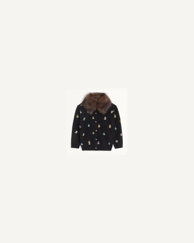 Valentino Garavani Gestickter Cardigan Frau SCHWARZ Schwarz