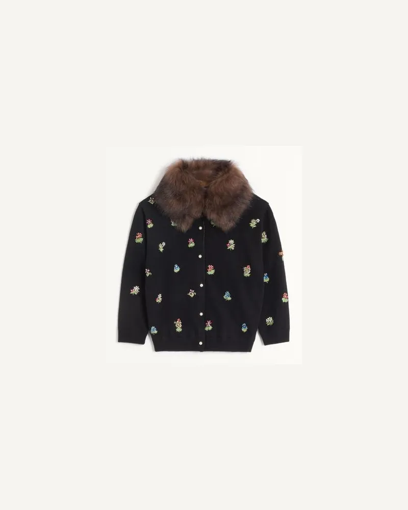 Valentino Garavani Gestickter Cardigan Frau SCHWARZ Schwarz