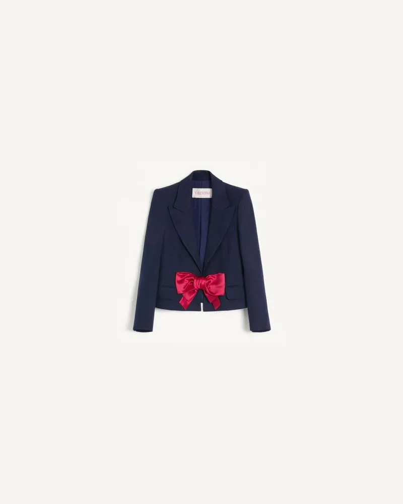 Valentino Garavani Jacke Aus Viskose Mit Schleife Frau PROVENCE BLUE Provence