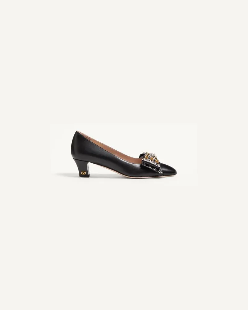 Valentino Garavani Bowow Pumps Aus Ziegenleder Mit Studs 45 Mm Frau SCHWARZ Schwarz
