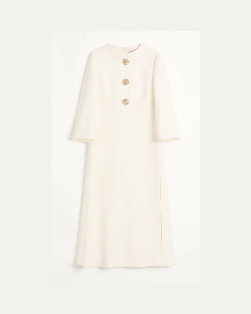 Valentino Garavani Midikleid Aus Crepe Couture Frau ELFENBEIN Elfenbein