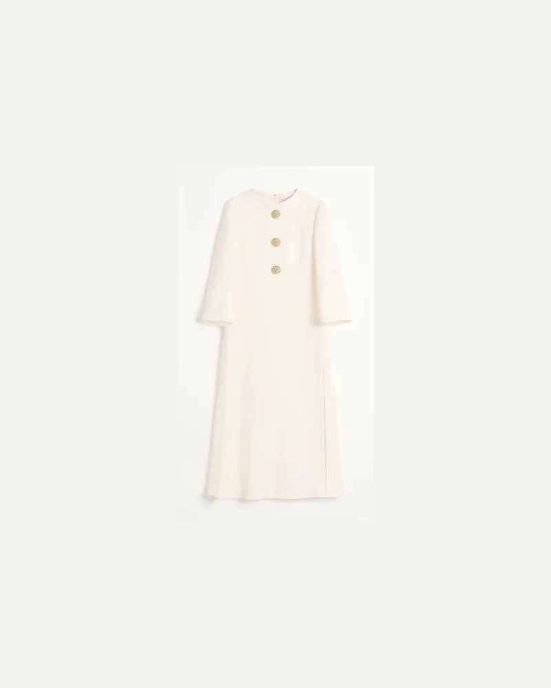 Valentino Garavani Midikleid Aus Crepe Couture Frau ELFENBEIN Elfenbein