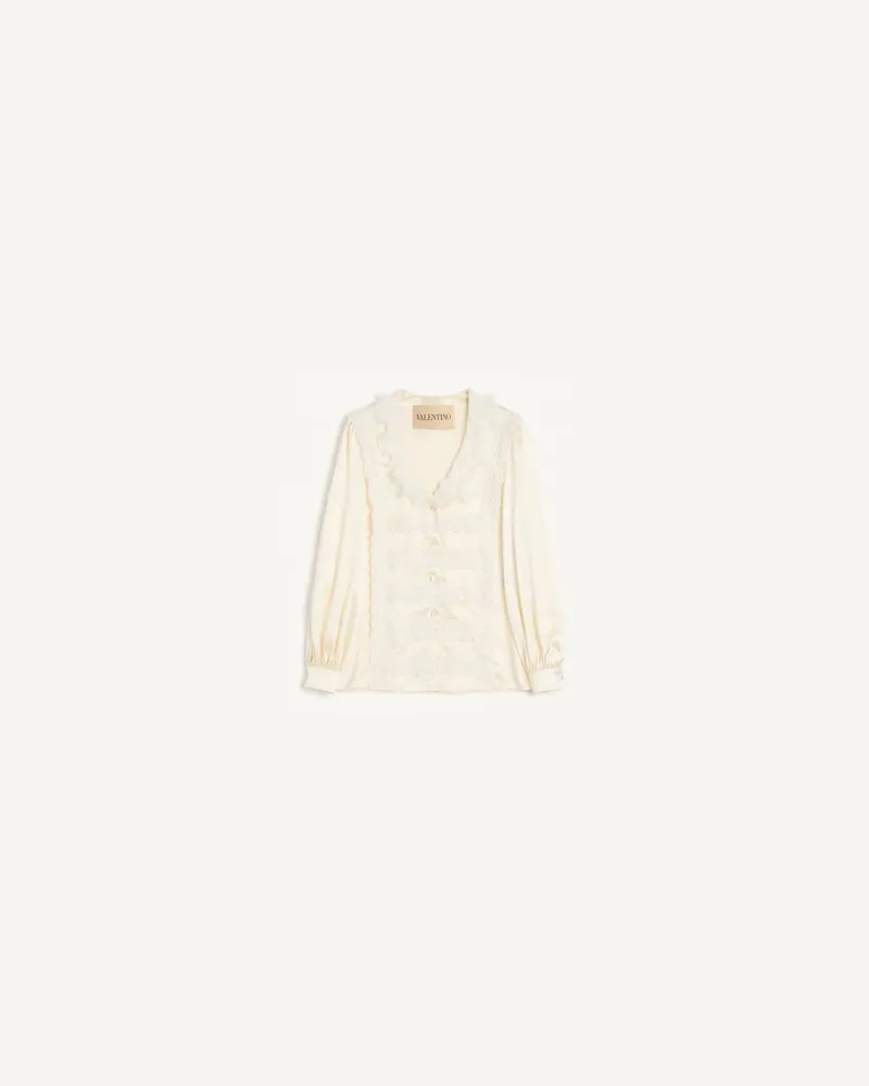 Valentino Garavani Hemd Aus Crepe-Satin Frau GARDENIA Gardenia