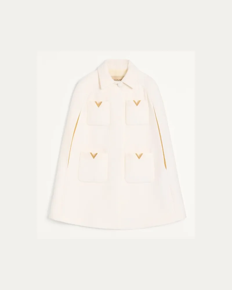 Valentino Garavani Drill Double Cape Frau ELFENBEIN Elfenbein