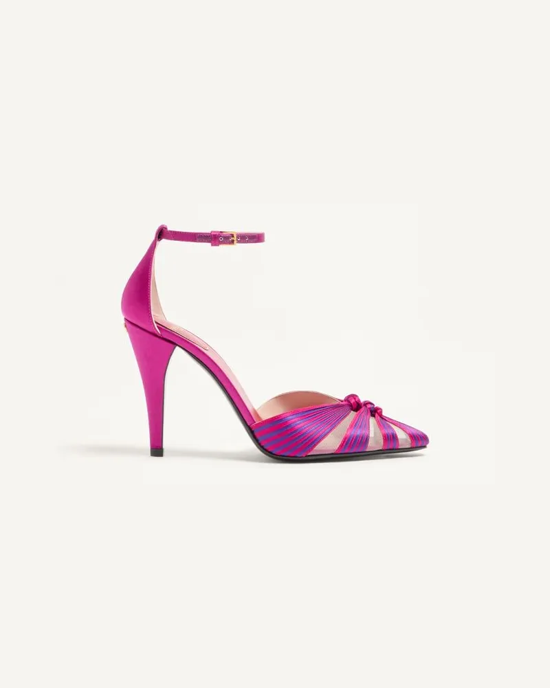 Valentino Garavani Annine Pumps aus Satin, 100 mm Frau FUCHSIE/MULTICOLOR Fuchsie