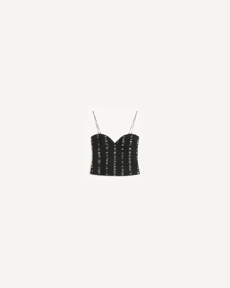 Valentino Garavani Top Aus Chiffon Mit Plusdepois Print Frau SCHWARZ/BIRKE Schwarz