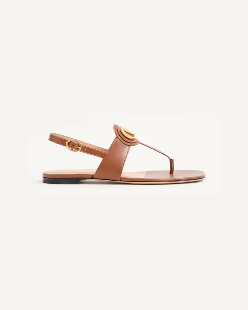 Valentino Garavani VLogo Signature Thong-Sandale aus Kalbsleder Frau TABAK Tabak