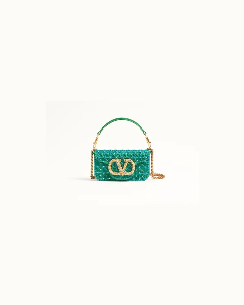 Valentino Garavani Valentino Garavani Locò Kleine Bestickte Schultertasche Mit Schmucklogo Frau TŪRKIS/EMERALD Tūrkis