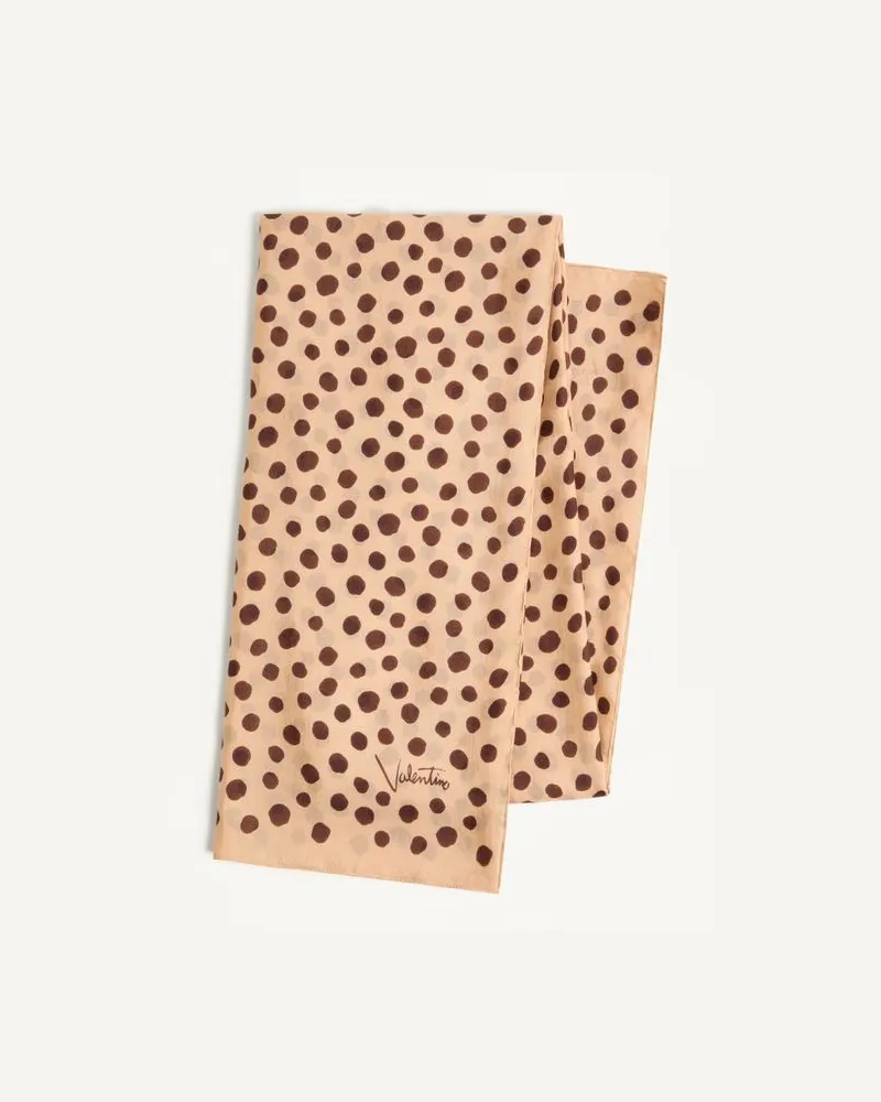 Valentino Garavani Dalmata Plus De Pois Gepunktetes Haarband Aus Baumwolle Und Seide Frau BEIGE/SCHWARZ/ELFENBEIN Beige