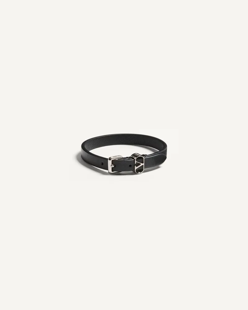 Valentino Garavani Valentino Garavani Ovalette Armband Aus Kalbsleder Mann SCHWARZ Schwarz