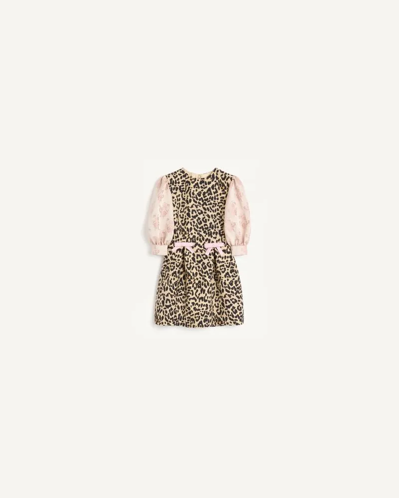 Valentino Garavani Kurzes Crepe Couture Kleid Mit Animalier-Print Frau ANIMALIER/ROSE Animalier