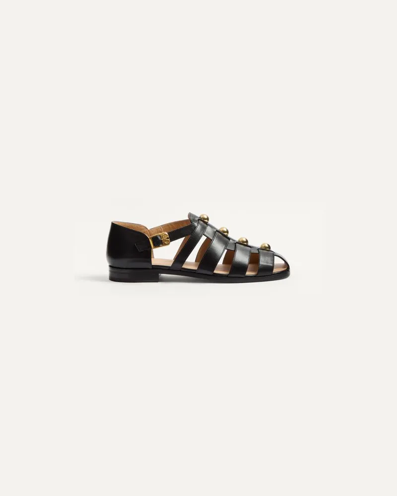 Valentino Garavani Studshield Fisherman Sandalen Aus Kalbsleder Mann SCHWARZ Schwarz