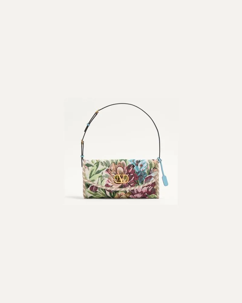 Valentino Garavani Valentino Garavani DeVain Kleine Schultertasche aus Jacquard-Stoff Voyage Imaginaire Frau MULTICOLOR Multicolor