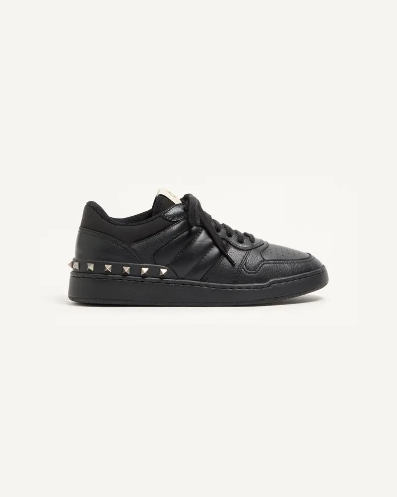 Valentino Garavani Freedots Sneaker aus Ziegenleder und Nappa-Kalbsleder mit Nietendetail Mann SCHWARZ Schwarz