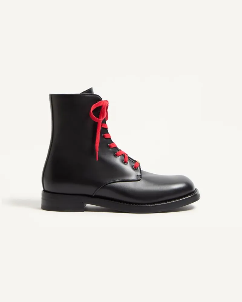 Valentino Garavani Combat Boots Punx Aus Kalbsleder Mann SCHWARZ Schwarz
