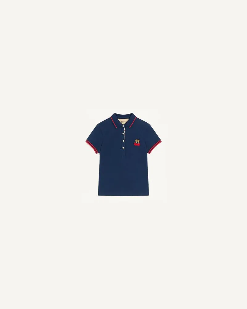 Valentino Garavani Piqué-Poloshirt Frau BLAU Blau