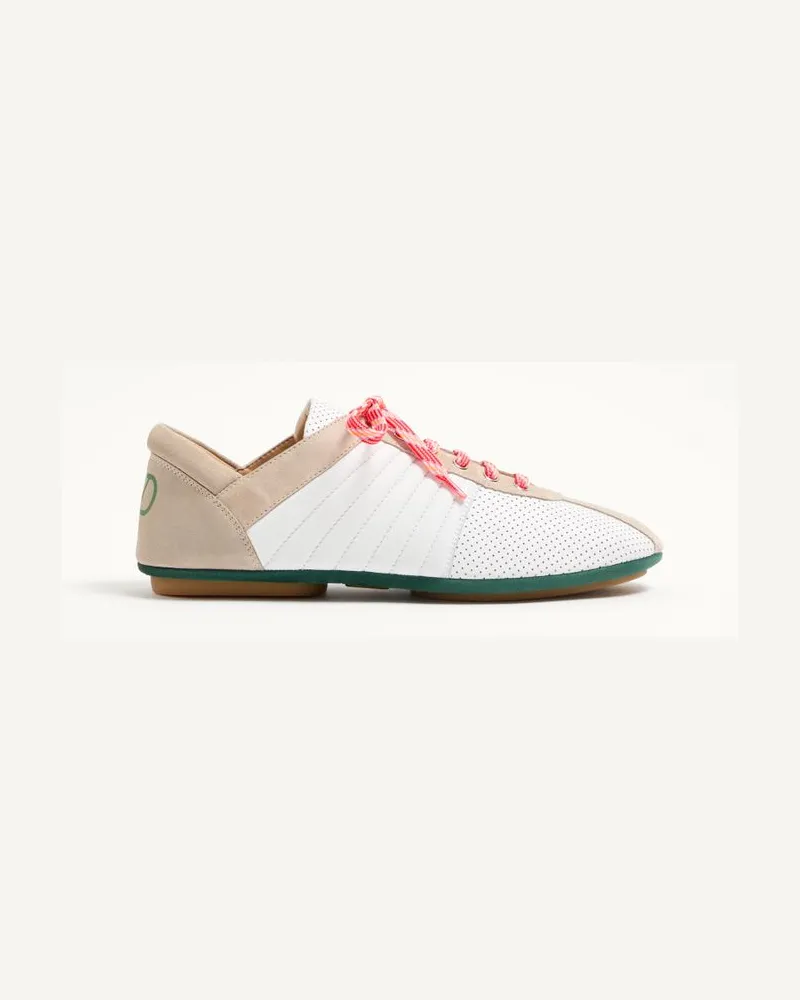 Valentino Garavani Strikie Sneaker aus perforiertem Nappa- und Wildleder Mann WEIß Weiß