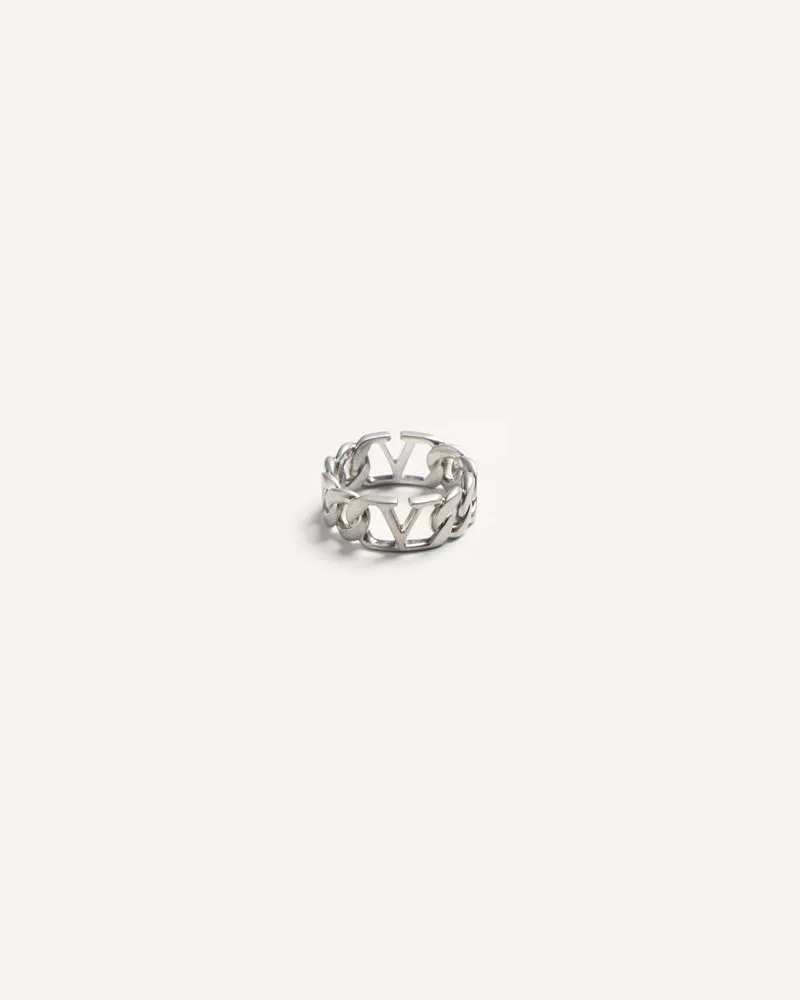 Valentino Garavani Vlogo Signature Ring Aus Metall Mann PALLADIUM Palladium