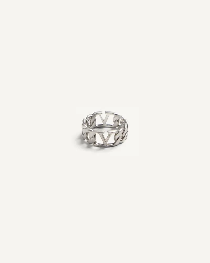 Valentino Garavani VLogo Signature Ring Aus Metall Mann PALLADIUM Palladium